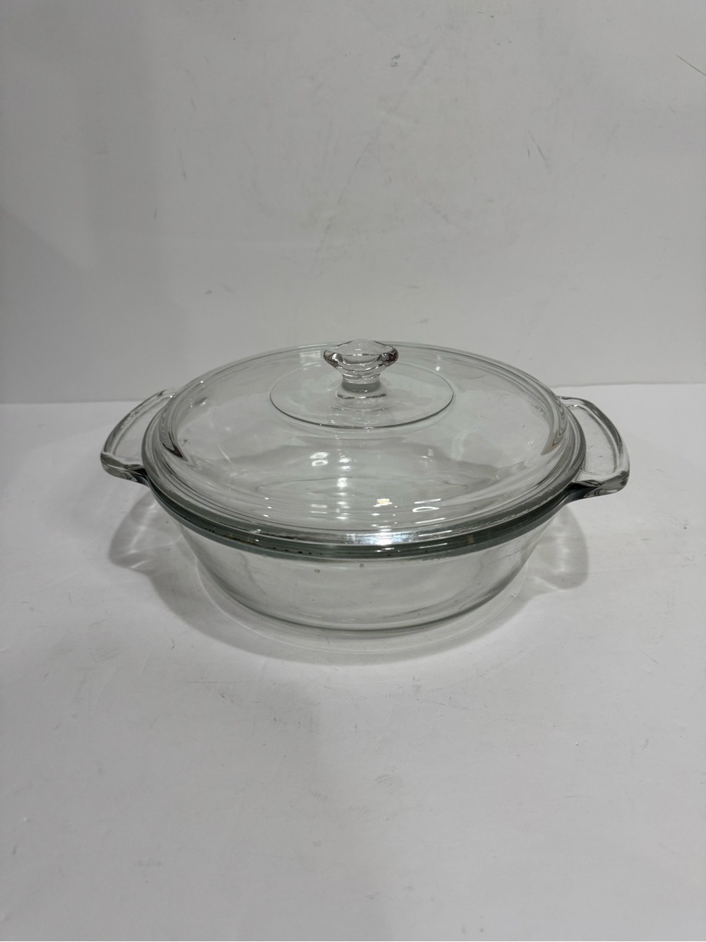 Clear Anchor Glass Round Casserole Dish with Lid